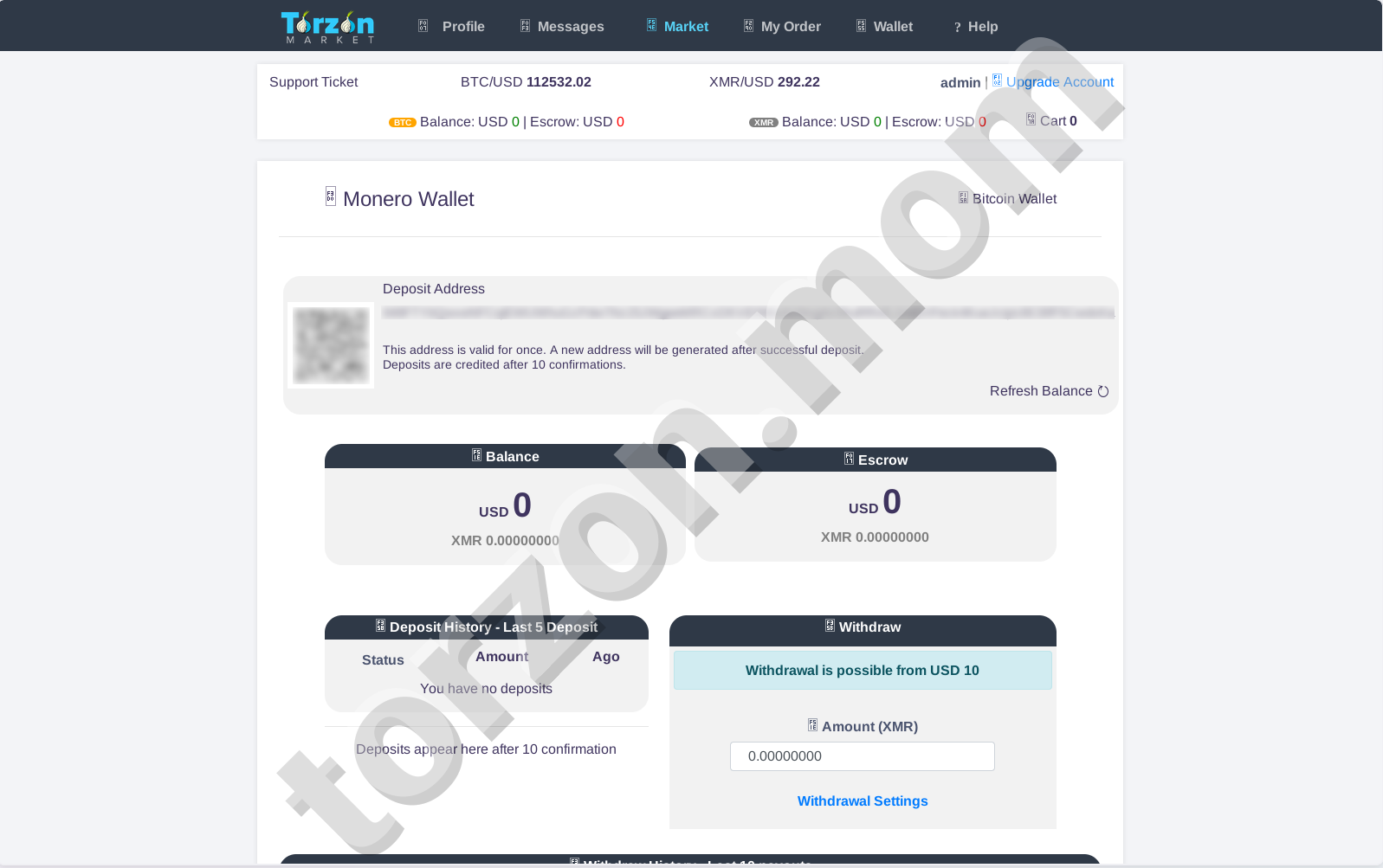 Torzon Monero Wallet Integration - Anonymous Payments