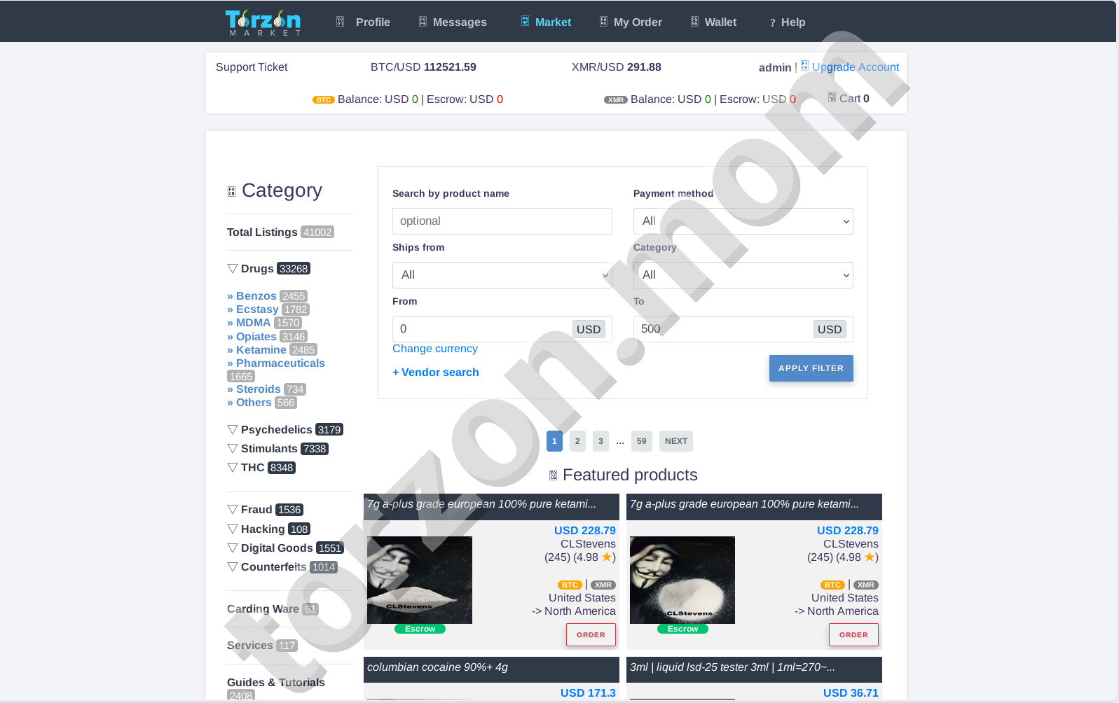 Torzon Market Product Listings - Darknet Marketplace